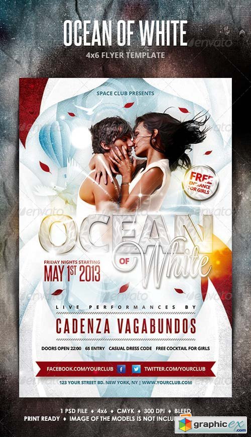 Ocean of White Party Flyer Template