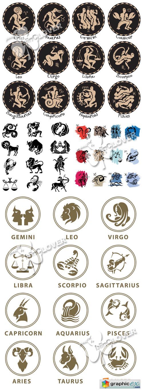 Vector Zodiac signs 0560