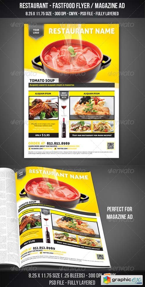 Restaurant - Fastfood Flyer / Magazine AD Template