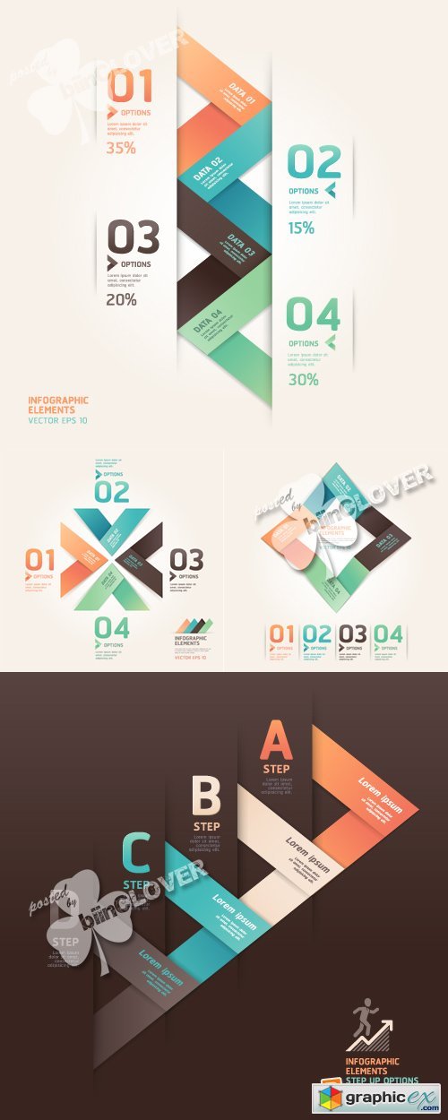Vector Modern origami infographics and web design 0370