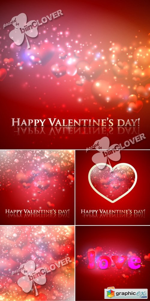 Vector Elegant background with hearts 0370