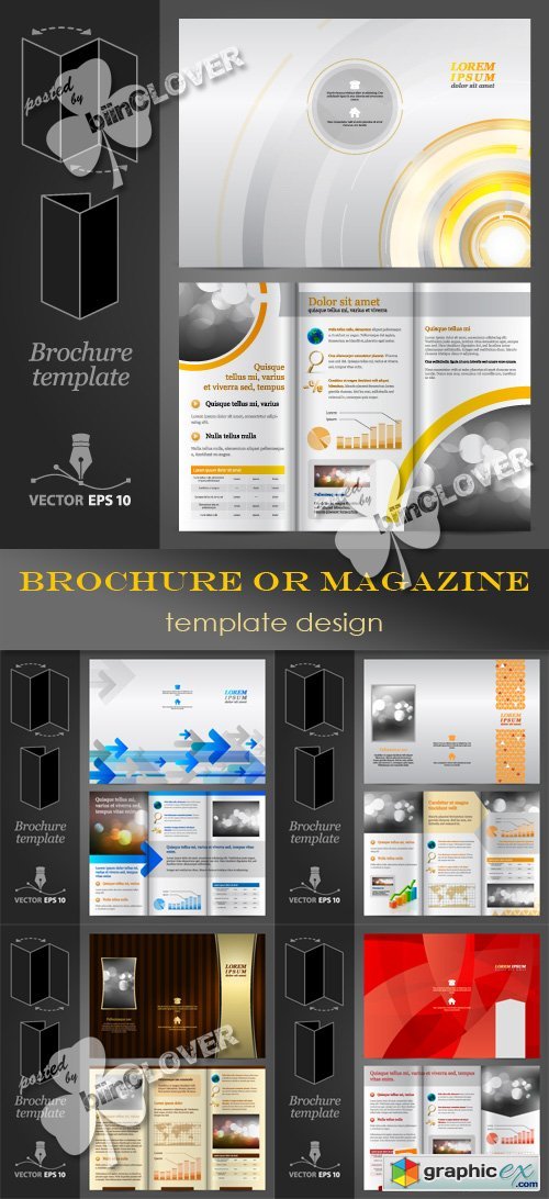 Vector Brochure or magazine template design 0370