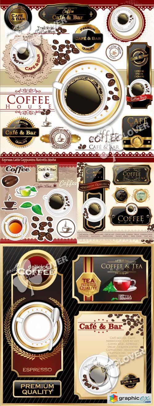 Vector Coffee and tea design elements 0360