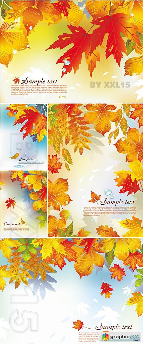 Vector Autumn backgrounds with leaves