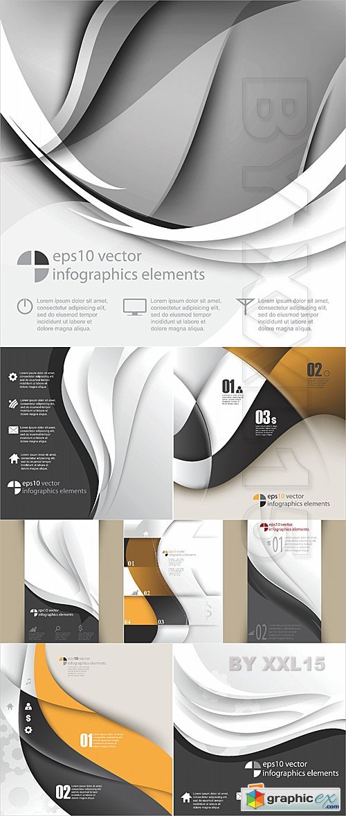 Vector Wavy abstract infographics backgrounds
