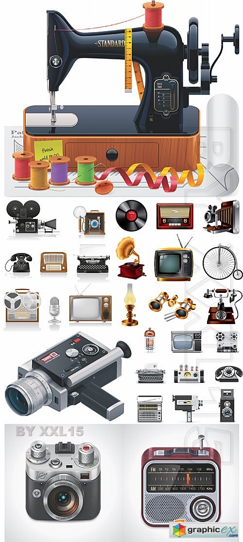 Retro equipment icons