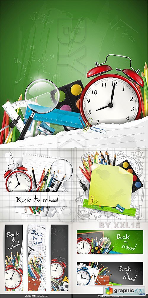 Vector School backgrounds and banners