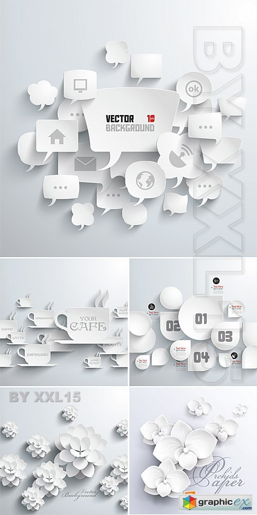 Vector Abstract 3D paper graphics