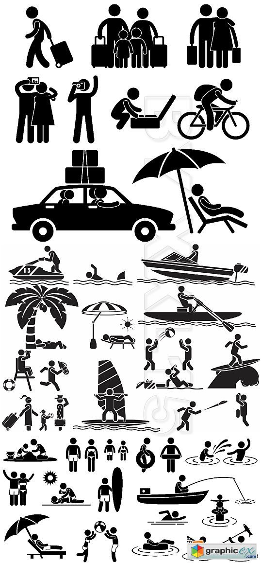 Vector People figures pictograms 4-Summer vacation
