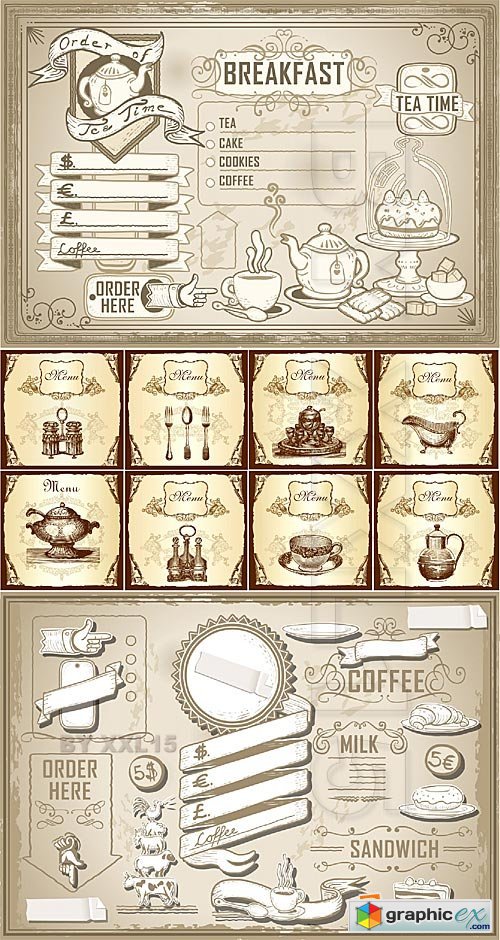 Vector Vintage menu design elements