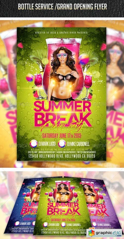 Summer Break Bikini Party Flyer Template