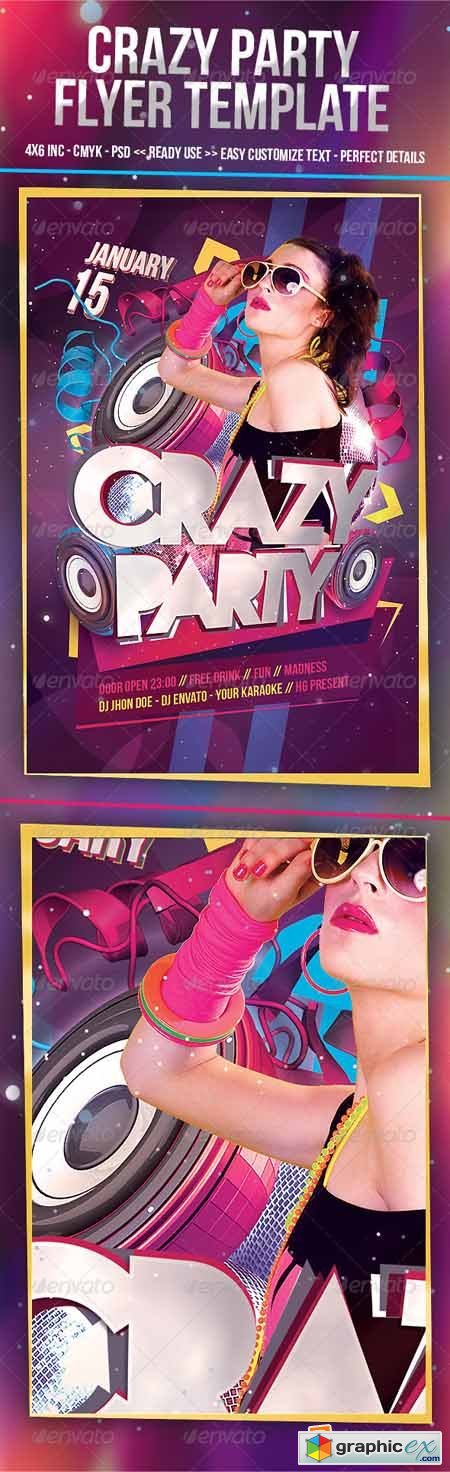 Crazy Party Flyer Templates