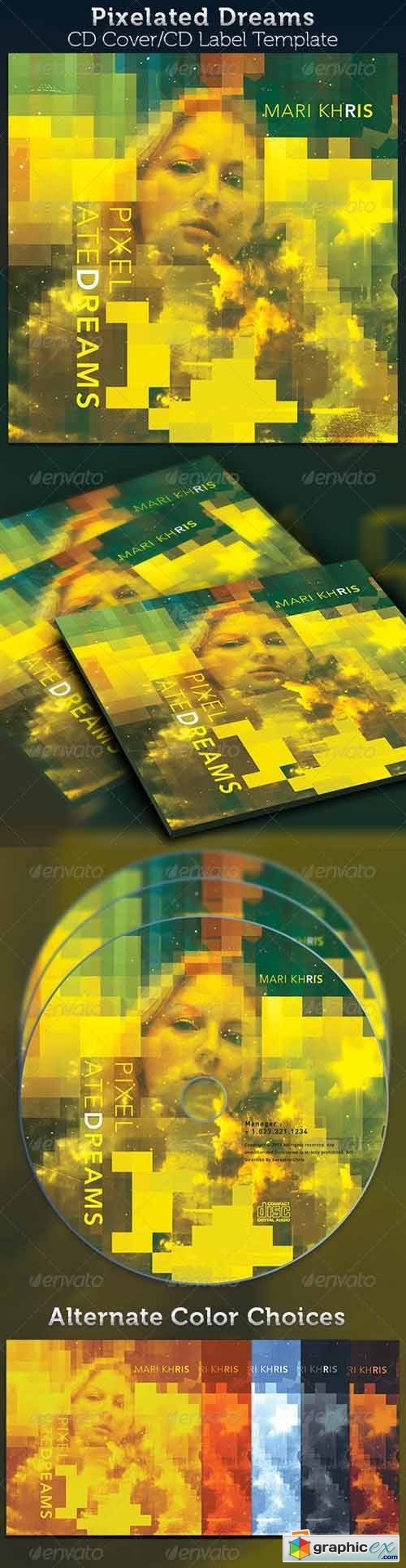 Pixelated Dreams CD Cover Artwork Template