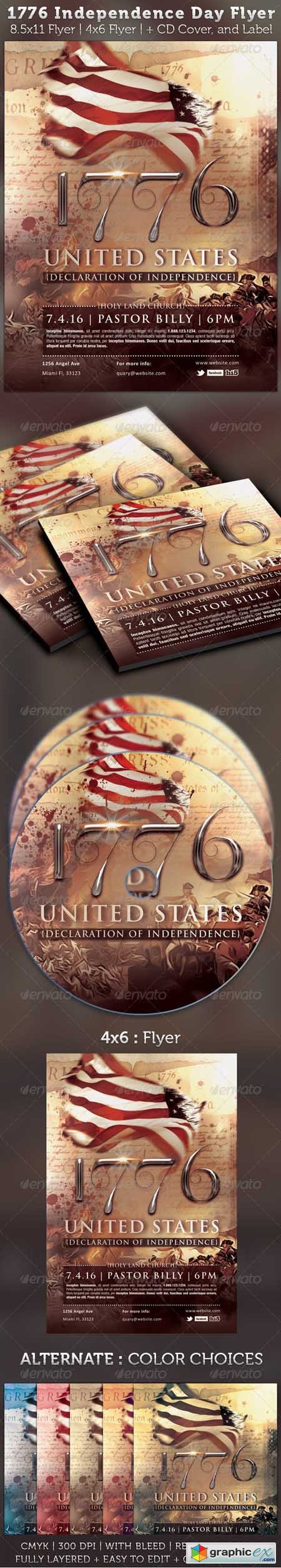 1776 Independence Day Flyer & CD Artwork Template