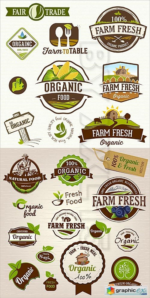Vector Fresh organic labels