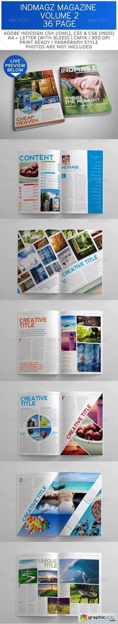 36 Pages Modern & Clean Magazine Template Vol. 2