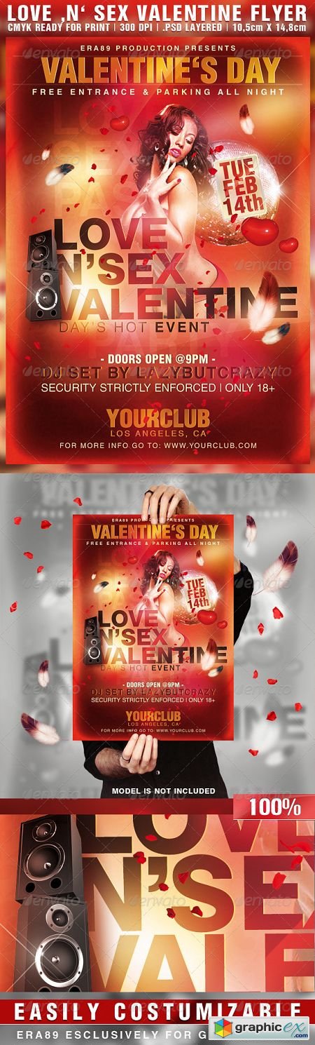 Love &#039;&#039;n&#039; Sex Valentine Day&#039;s Party Flyers 3785725