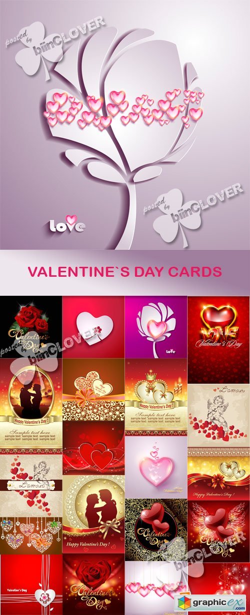 Vector Valentine&#039;s day cards 0565