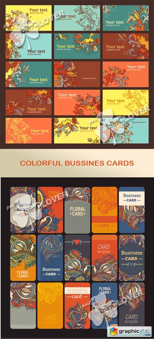 Vector Colorful business cards 0564