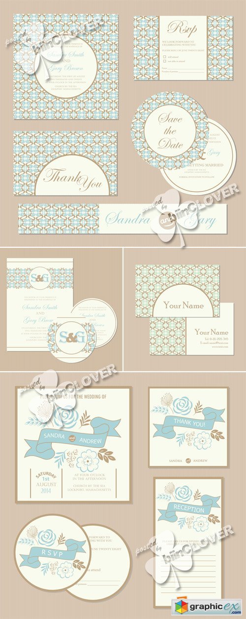 Vector Wedding cards 0563