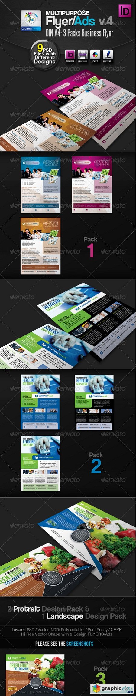 Multipurpose InDesign Flyers/Ads Pack v.4 2593154
