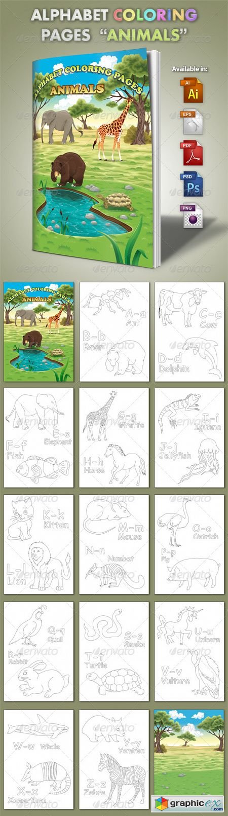 Alphabet Coloring Pages - Animals 3652675