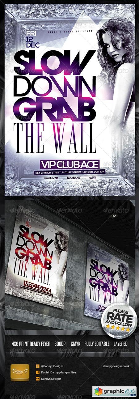Slow Down Grab The Wall Flyer Template 6453782