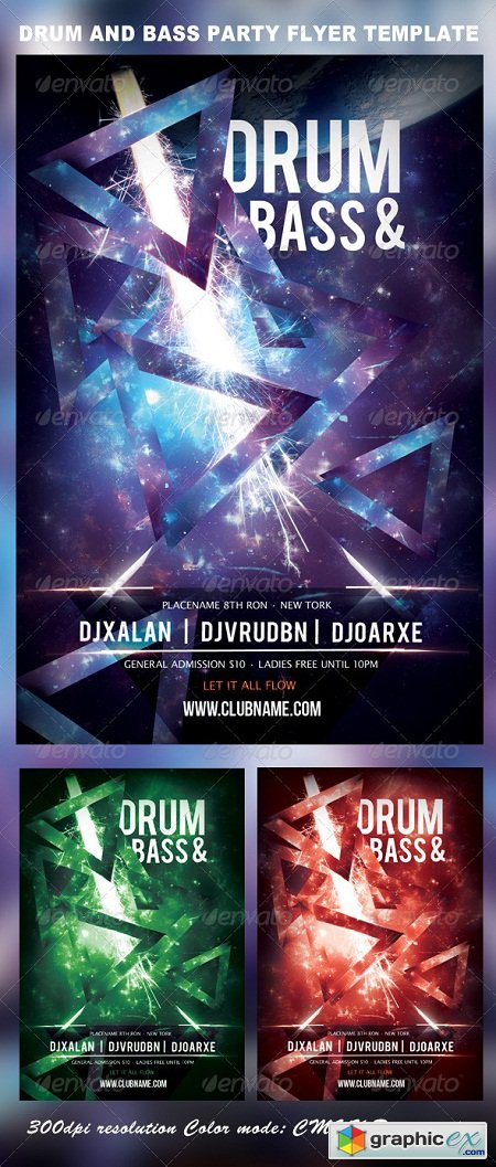 Drum and Bass Party Flyer Template 3651092