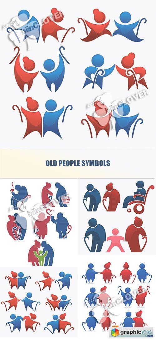 Vector Old people symbols 0561