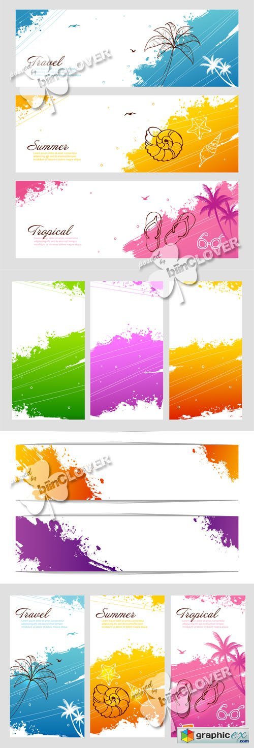 Vector Banners with colorful splashes 0561