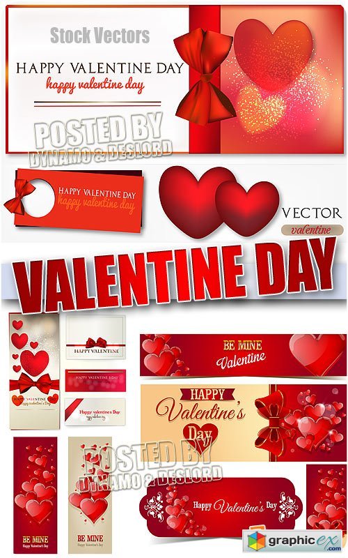 Vector Valentine banners - Stock Vectors