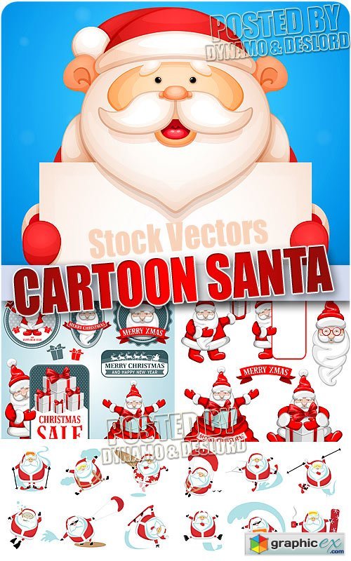 Vector Santa cartoons - Stock Vectors
