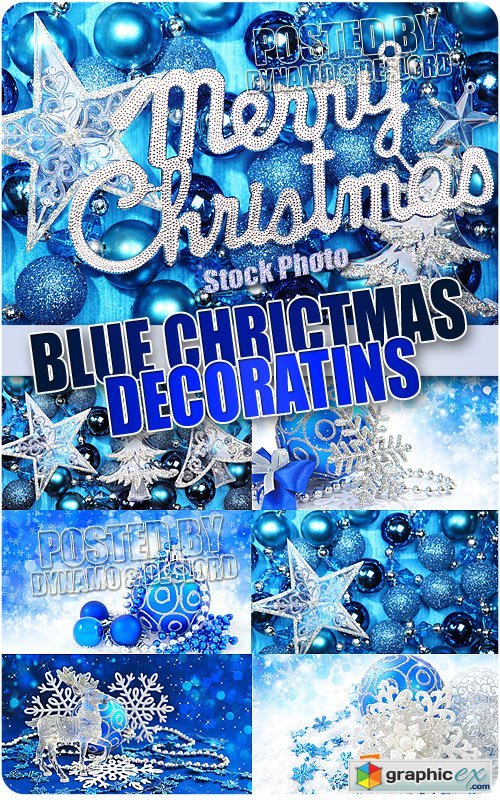 Blue xmas decorations - UHQ Stock Photo