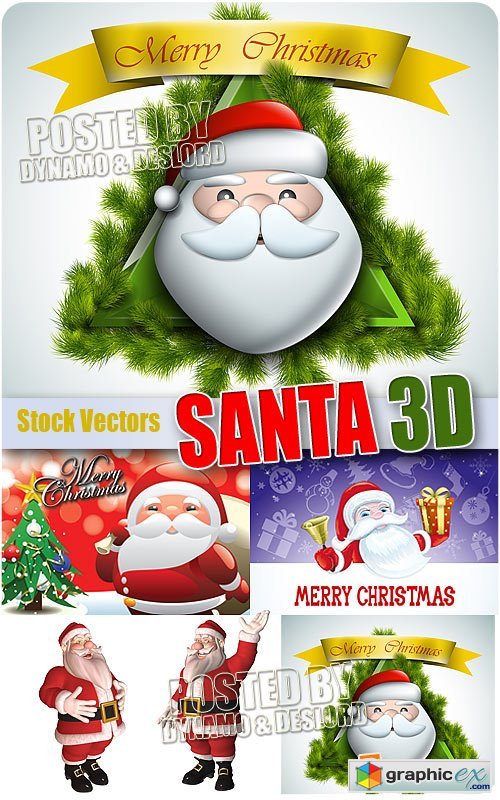 Santa 3D - Stock Vectors