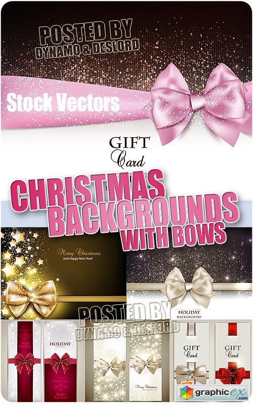 Vector Xmas backgrounds with bows - Stock Vectors