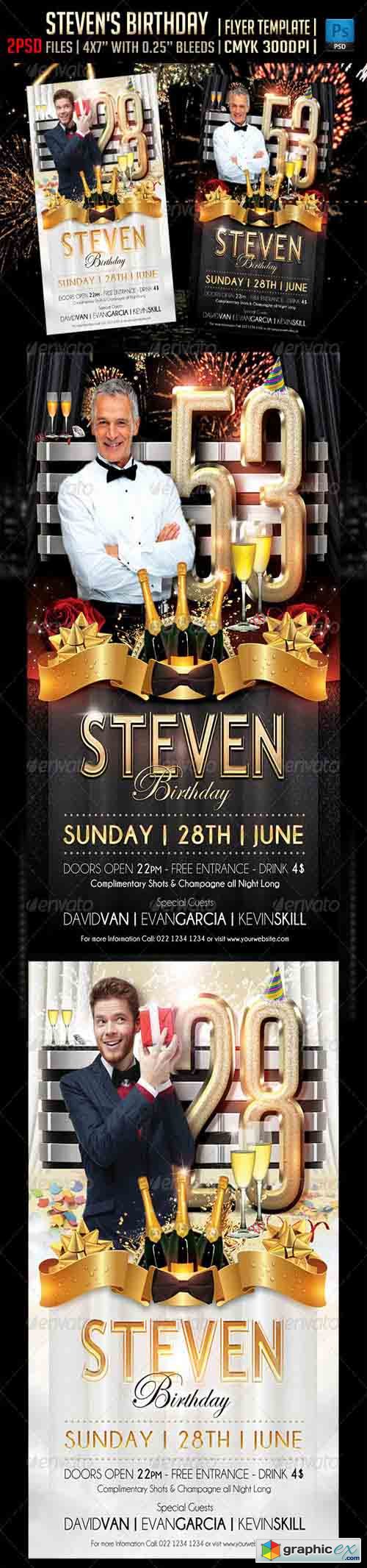 Steven&#039;s Birthday Flyer Template