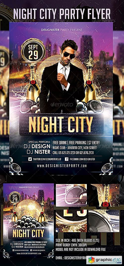 Night City Party Flyer