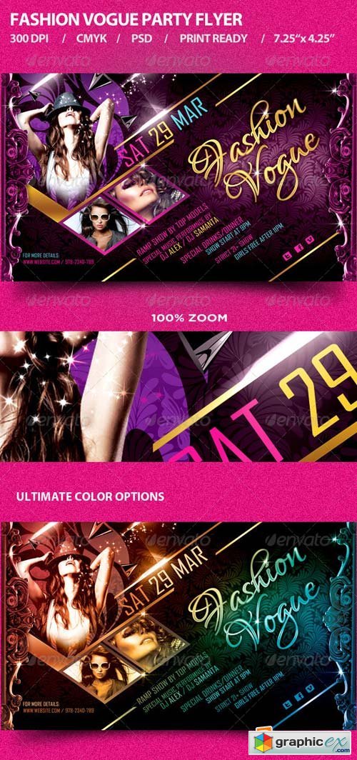 Fashion Vogue Party Flyer Template