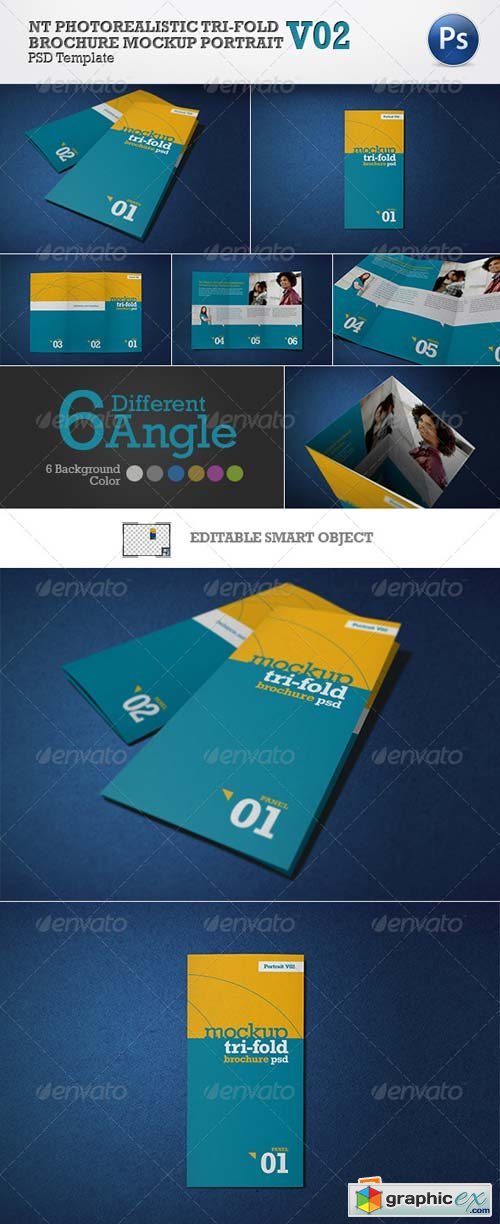NT Photorealistic Tri-Fold Brochure Mockup - V02 Template