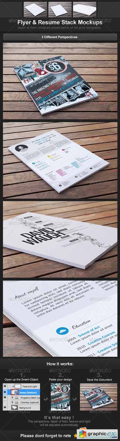 Download Flyer & Resume Stack Mockups 3495114 » Free Download ...