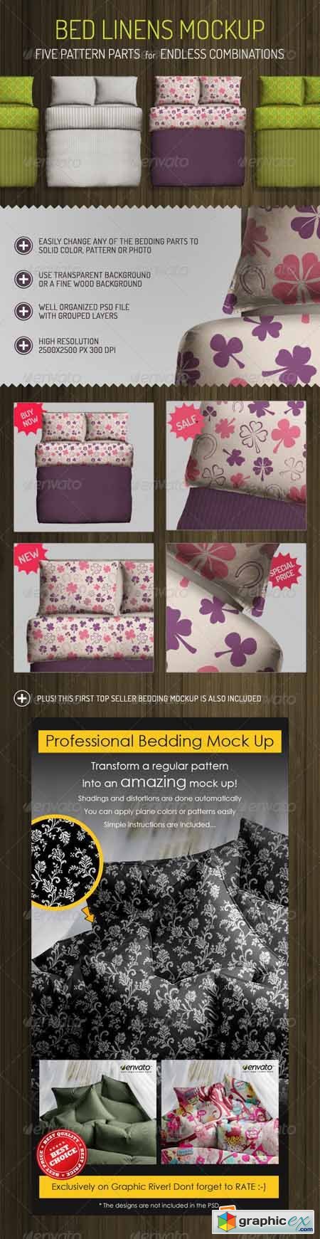Bed Linens Mock Up - Bedding Set Template 3875878