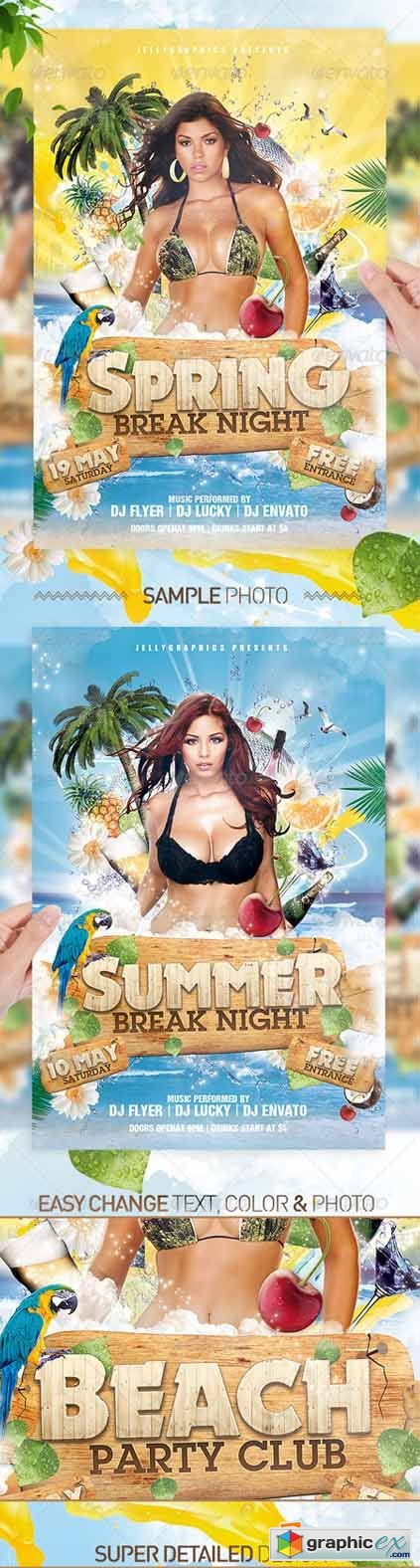 Tropical Spring Summer Beach Night Flyer Party 2224106
