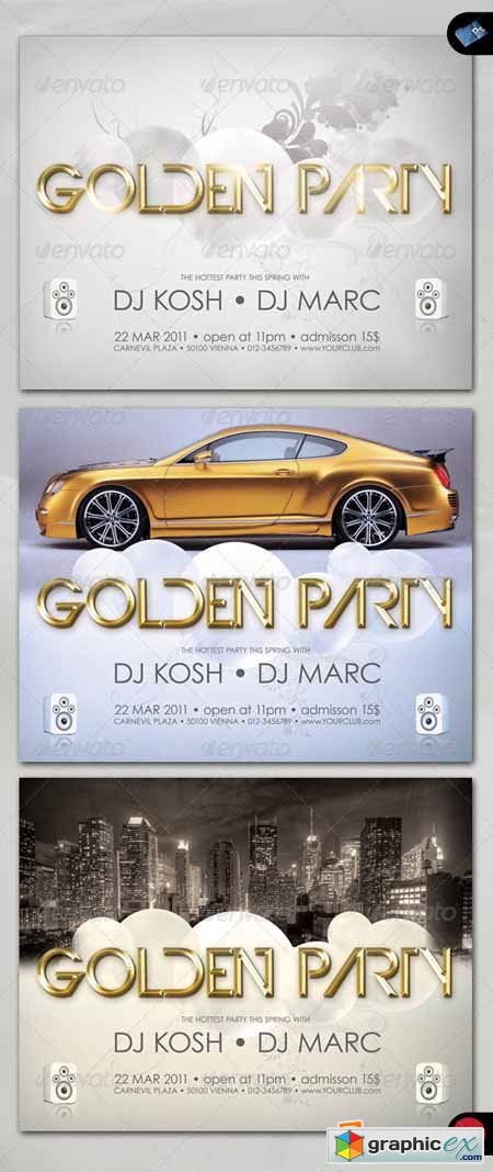 Music & Event Flyer - Golden Party 160883