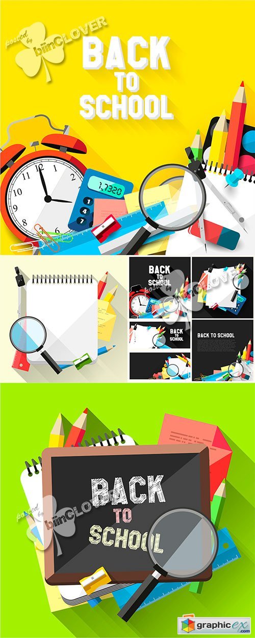 Vector Back to school cards 0576