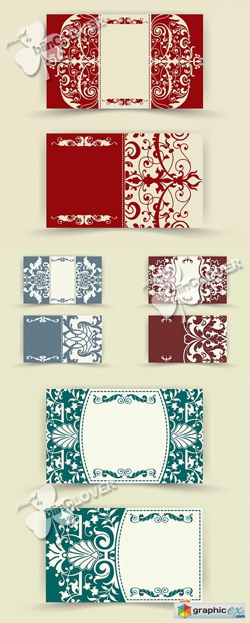 Vector Set of floral cards 0576