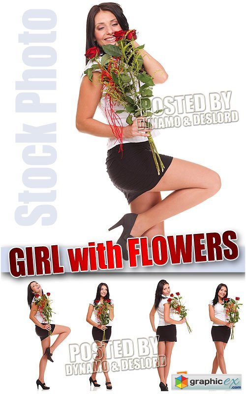 Girl with flowers - UHQ Stock Photo