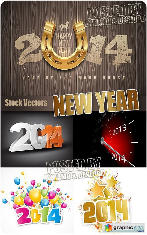 Vector 2014 New Year - Stock Vectors