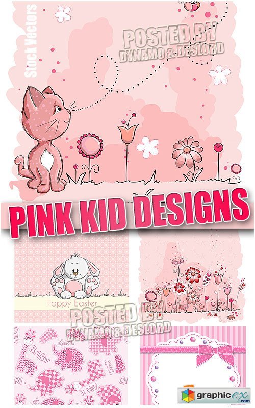 Pink kid designs - Stock vectors