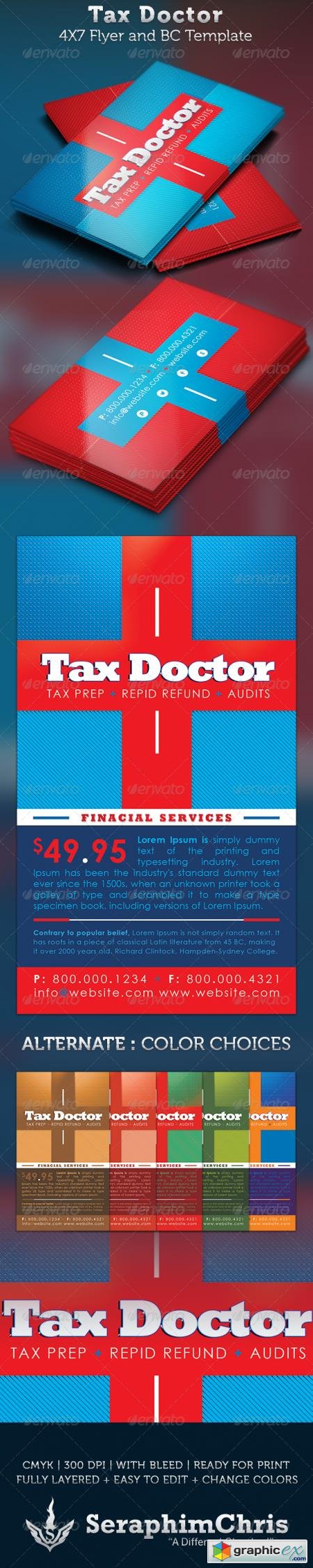Tax Doctor Business Card and Flyer Template