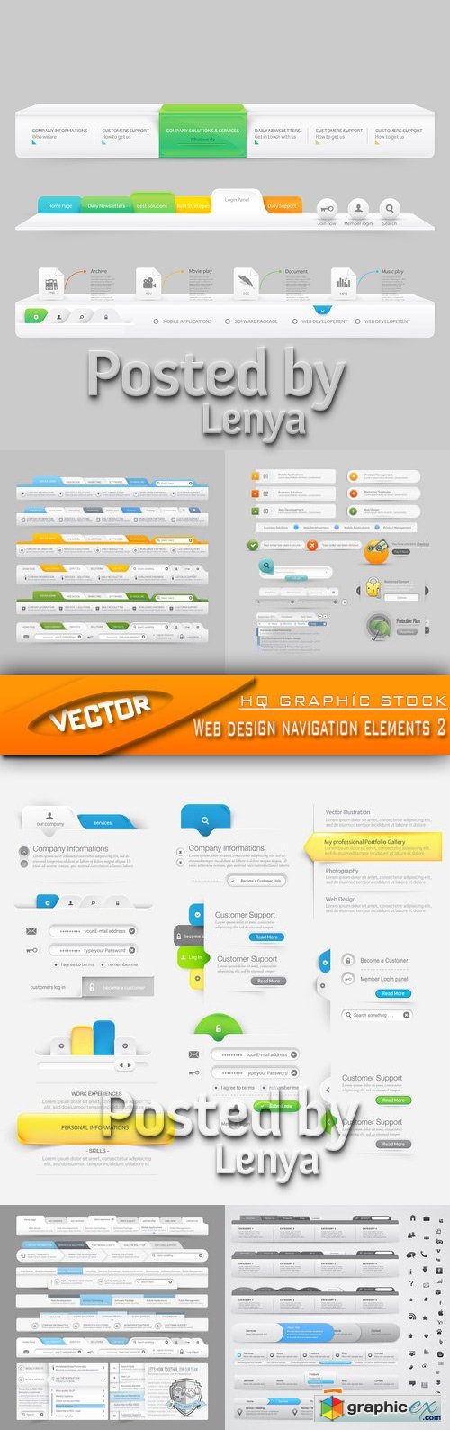 Stock Vector - Web design navigation elements 2